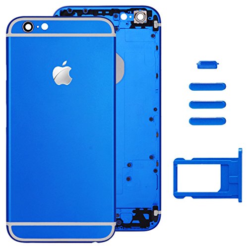 El azul  carcasa Completa Tapa trasera con Card tray & volumen tecla Control & Power Buttons para Apple iPhone 6